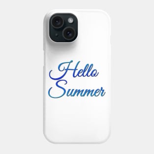 Hello Summer Cute Summer Blue Typography Phone Case