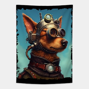 Aviator Steampunk Dog Tapestry