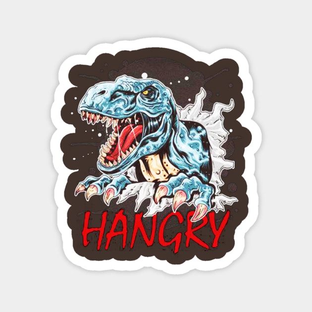 Funny Hangry Dinosaur Magnet by akkadesigns