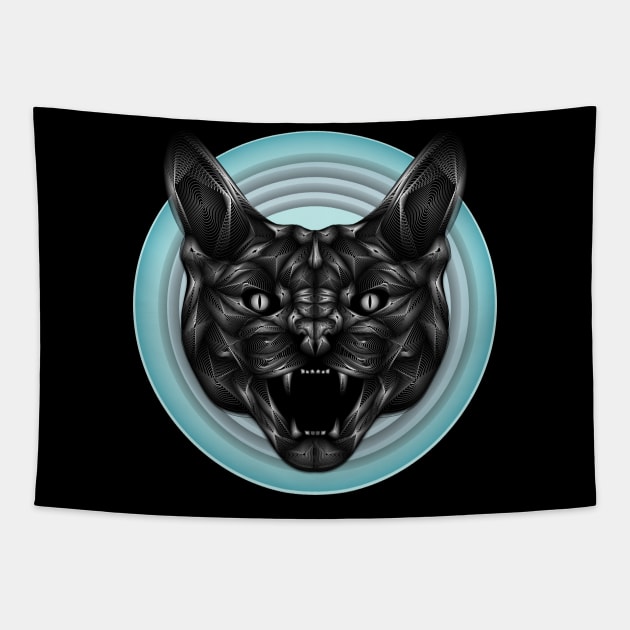 Evil black cat Tapestry by DmitryPayvinart