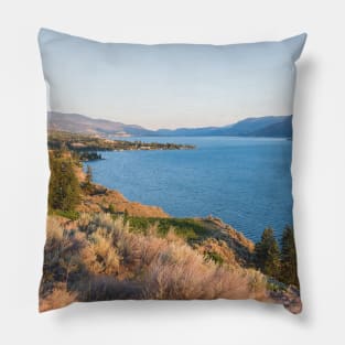 Summer Evening View of Okanagan Lake and Naramata Pillow