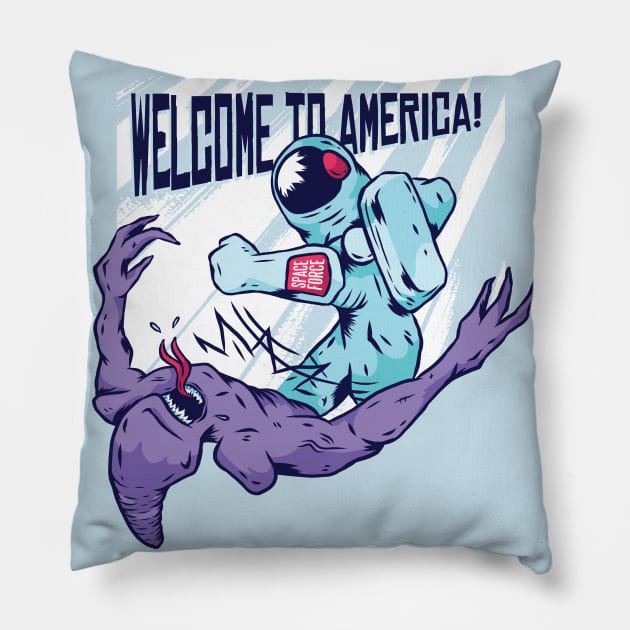 Welcome to America Pillow by Hmus