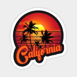 California Retro Vintage Sunset Beach 70s 80s Magnet