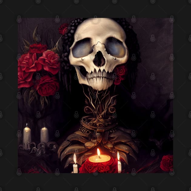 Skulls and roses by BloodRubyz