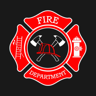 Fire Department Maltese Cross Red/white T-Shirt