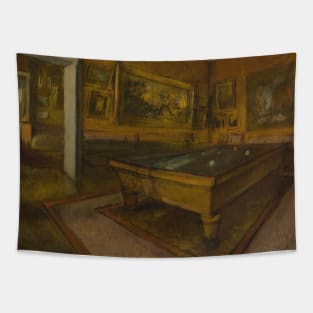 Billiard Room at Menil-Hubert by Edgar Degas Tapestry