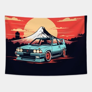 Drift Car and Mount Fuji Tapestry