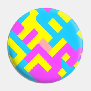 Abstract Geometric Pattern - pop art Heart Pin
