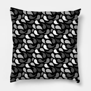 black and white tear drop pattern Pillow