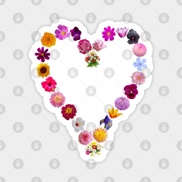 Floral Heart for Valentines Day Magnet by ellenhenryart