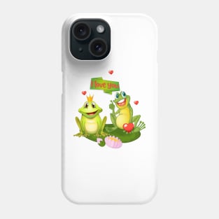 Happy Valentine's day-Valentines Frog I love you Phone Case