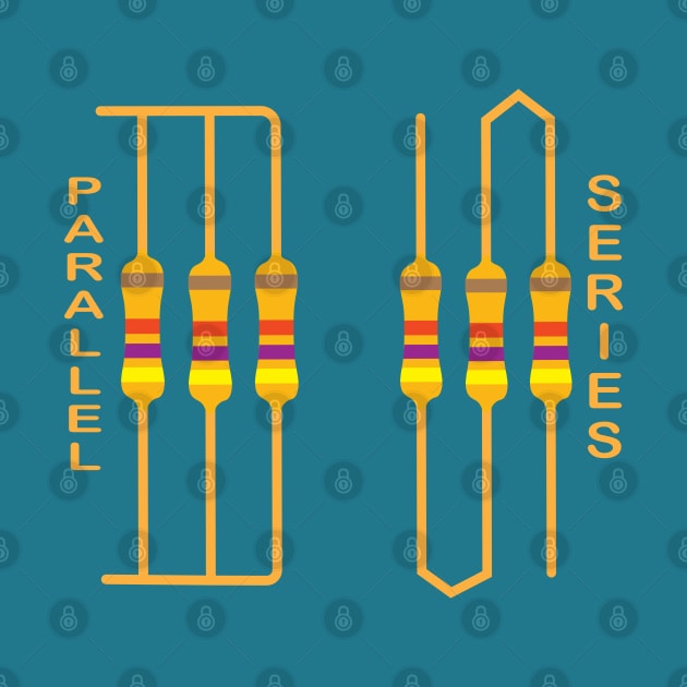 Electrical Resistor Parallel series Connections Design for Electrical engineering Students  electricians engineers by ArtoBagsPlus