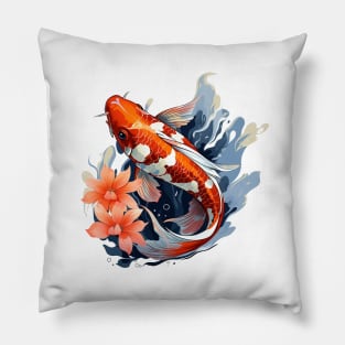 Koi Fish In A Pond Pillow