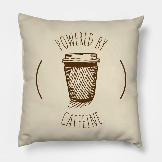 Powered by Caffeine Pillow by Evlar