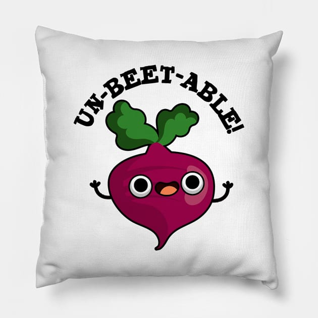 Un-beet-table cute Veggie Beet Pun Pillow by punnybone