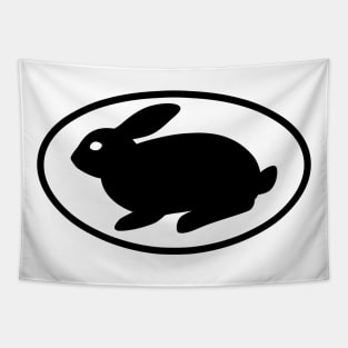 black print rabbit white Tapestry