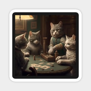 Cats Playing Poker Magnet