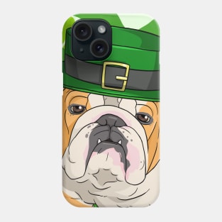 English Bulldog Dog St Patricks Day Irish Leprechaun Phone Case