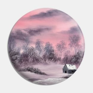 Pink Winter Painting Pin