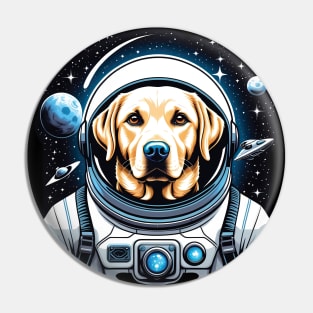 Astronaut Labrador in Space Pin