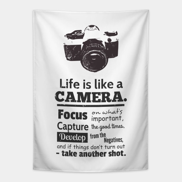 Life is Like A Camera Quote Tapestry by rustydoodle