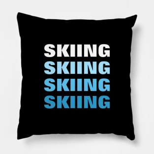 Skiing - Repeated Text Pillow