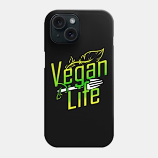 Vegan Life Logo With Fork - Go Vegan Phone Case