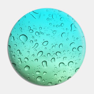 Green Blue Teal Rainbow Color Water Droplets Pattern Pin