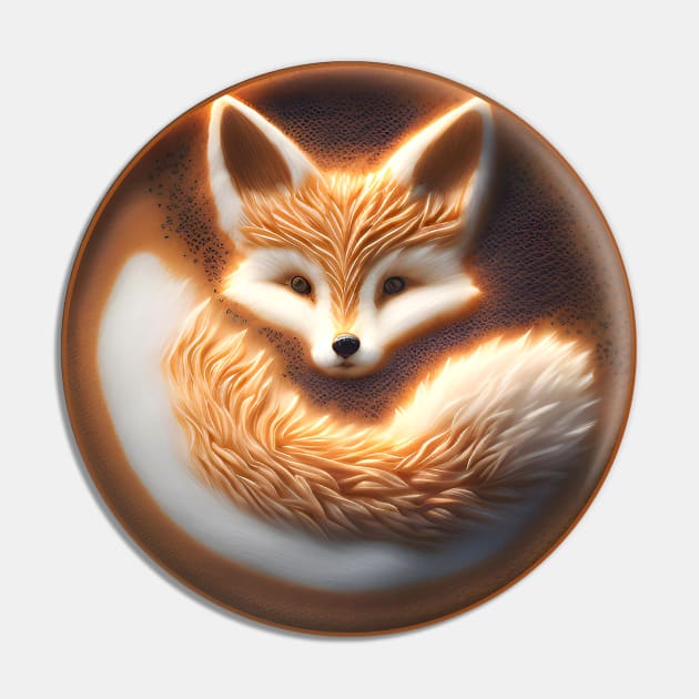 Fox Latte Pin by coldstarart