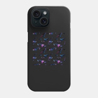 Seamless pattern with cosmic or galaxy whale Phone Case