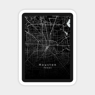 Houston Texas City Map dark Magnet