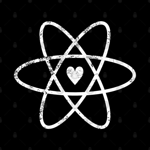 Atomic Symbol + Heart, Distressed by Decamega