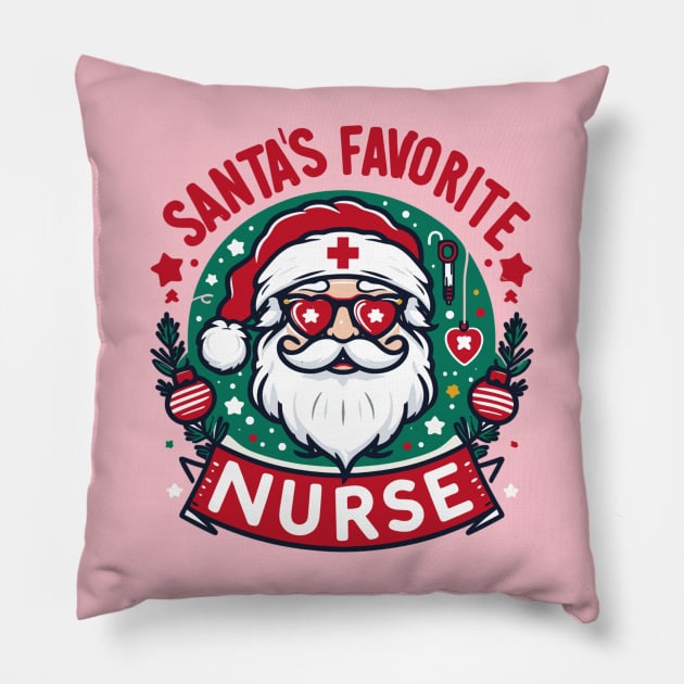 Santas favorite Nurse Santa's Helper Nurse Wear Pillow by AlephArt