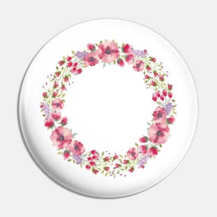 Image: Watercolor, Flower wreath Pin