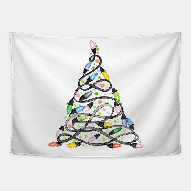 Light Christmas tree Tapestry by Mako Design 