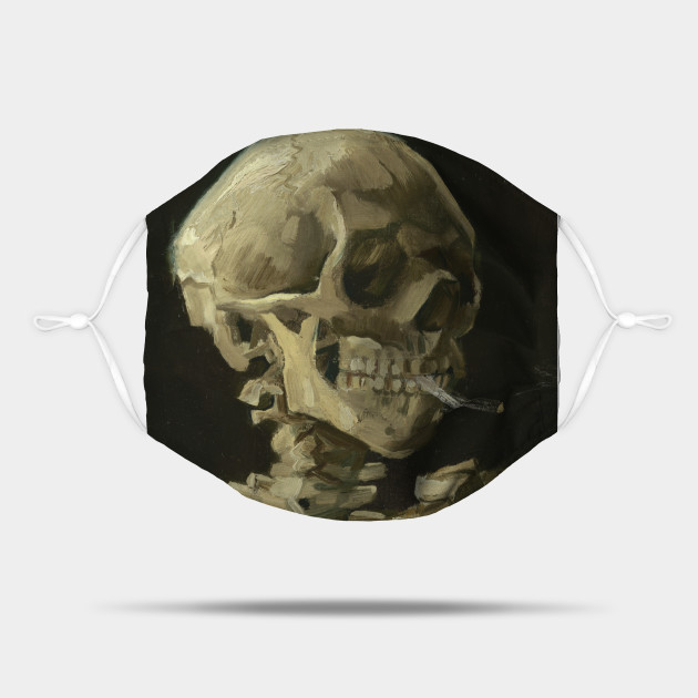 Skull Of A Skeleton With Burning Cigarette By Vincent Van Gogh Skeleton Mask Teepublic
