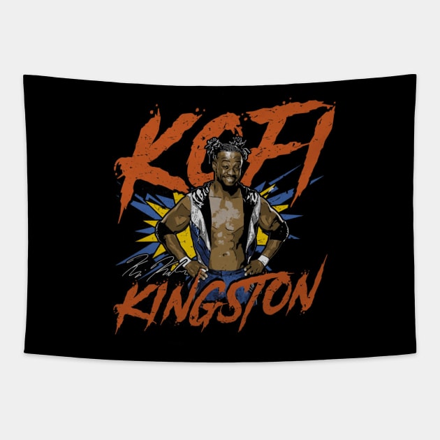 Kofi Kingston Pose Tapestry by MunMun_Design