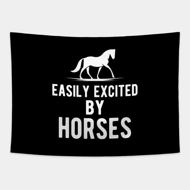 Horse - Easily excited by horses Tapestry by KC Happy Shop