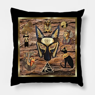 Anubis Egyptian Collage Pillow