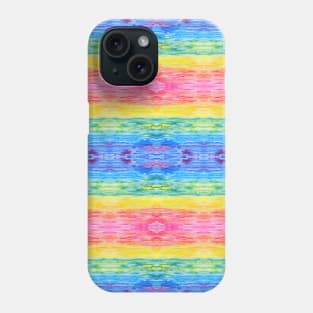 Happy and Bright Watercolor Tropical Rainbow Stripes Phone Case