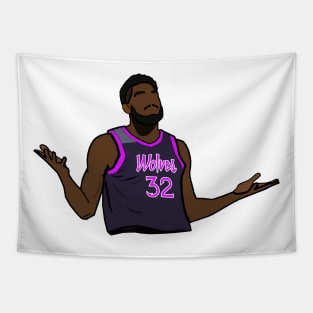 Karl Anthony Towns Shrug - NBA Minnesota Timberwolves Tapestry