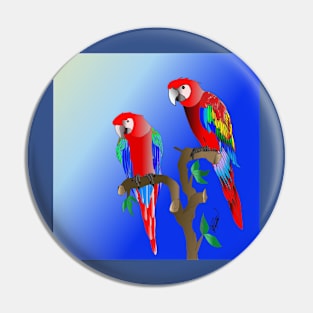 Macaws in the tree Pin