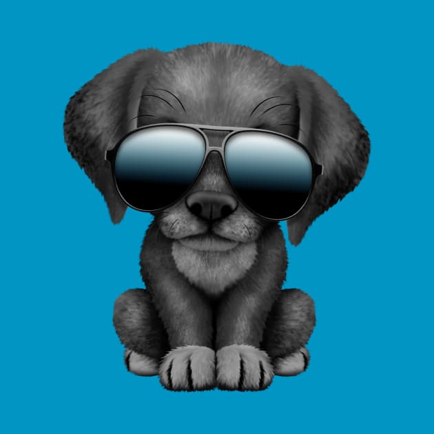 Cute Black Puppy Wearing Sunglasses by jeffbartels