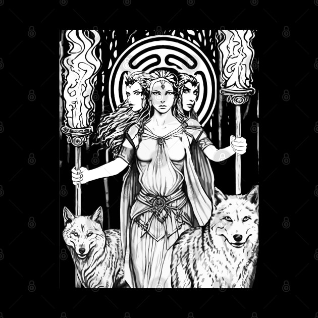 Hecate Goddess of Sorcery and Crossroads by tracydixon