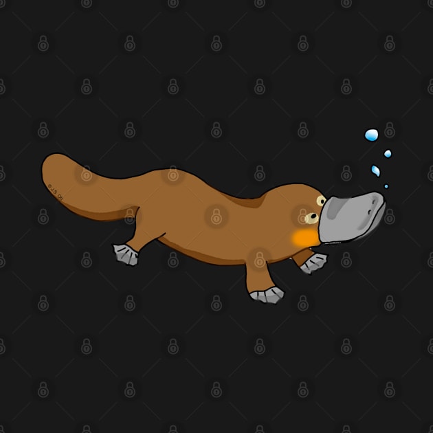 cute duck billed platypus by cartoonygifts