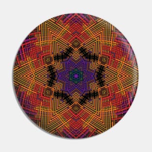 Weave Mandala Purple Yellow and Orange Pin