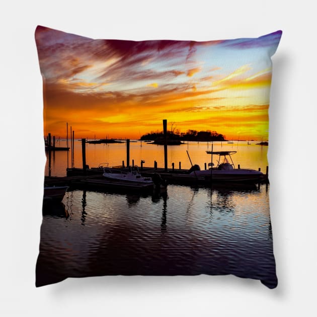 Coastline Sunset Pillow by Rob Johnson Photography