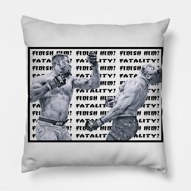 Ngannou Fatality Black Pillow by FightIsRight