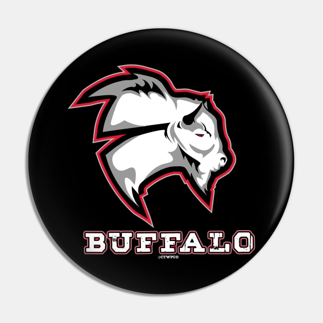 Ctwpod Buffalo Sabres Bison Head - Black|Red Pin