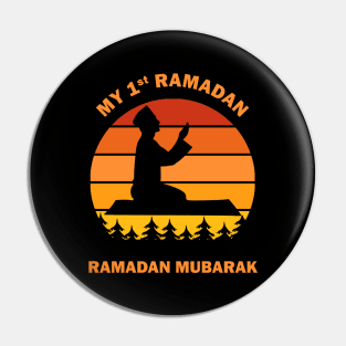 My First Ramadan 1st Ramadan Mubarak Ramadan Kareem Man Prays Dawn Dusk Gift Pin